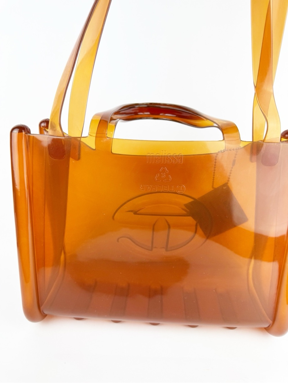 Telfar x Melissa Amber Clear Brown Medium Jelly Transparent Tote Bag Size 005 - Picture 2 of 9